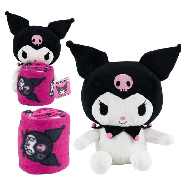 Bad Kuromi Doll Hugger & 40"x50" & Fleece Throw Blanket - Picture 1 of 6